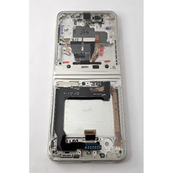 Pantalla para Samsung Galaxy Z Flip 3 SM-F711B tactil negro marco crema con camara GH82-26273B Service Pack