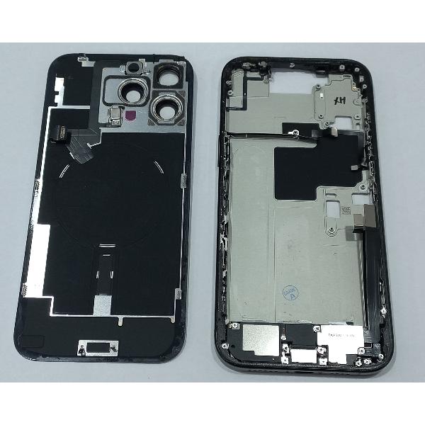 Set Tapa trasera o tapa bateria negra iPhone 16 Pro Max con carcasa central y componentes Remanufacturada Grado A - Imagen 2