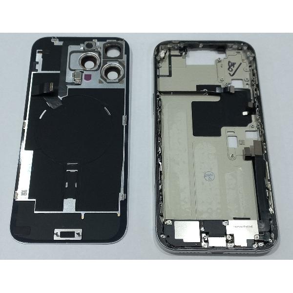 Set Tapa trasera o tapa bateria blanca iPhone 16 Pro Max con carcasa central y componentes Remanufacturada Grado A - Imagen 2