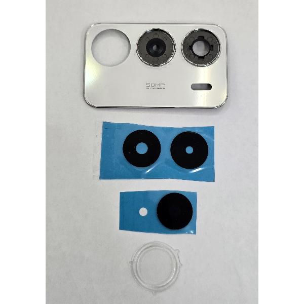 Cristal de camara para Realme C71 4G RMX5303 con marco blanco calidad premium