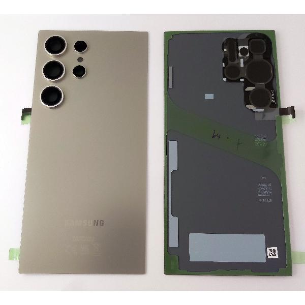 Tapa trasera o tapa bateria gris para Samsung Galaxy S24 Ultra SM-S928B GH82-33349A Service Pack