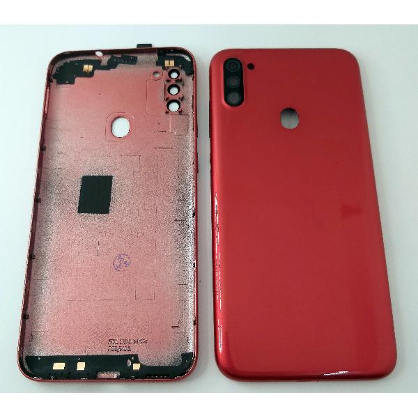 Tapa trasera o tapa bateria roja para Samsung Galaxy A11 2020 A115F con lente de camara